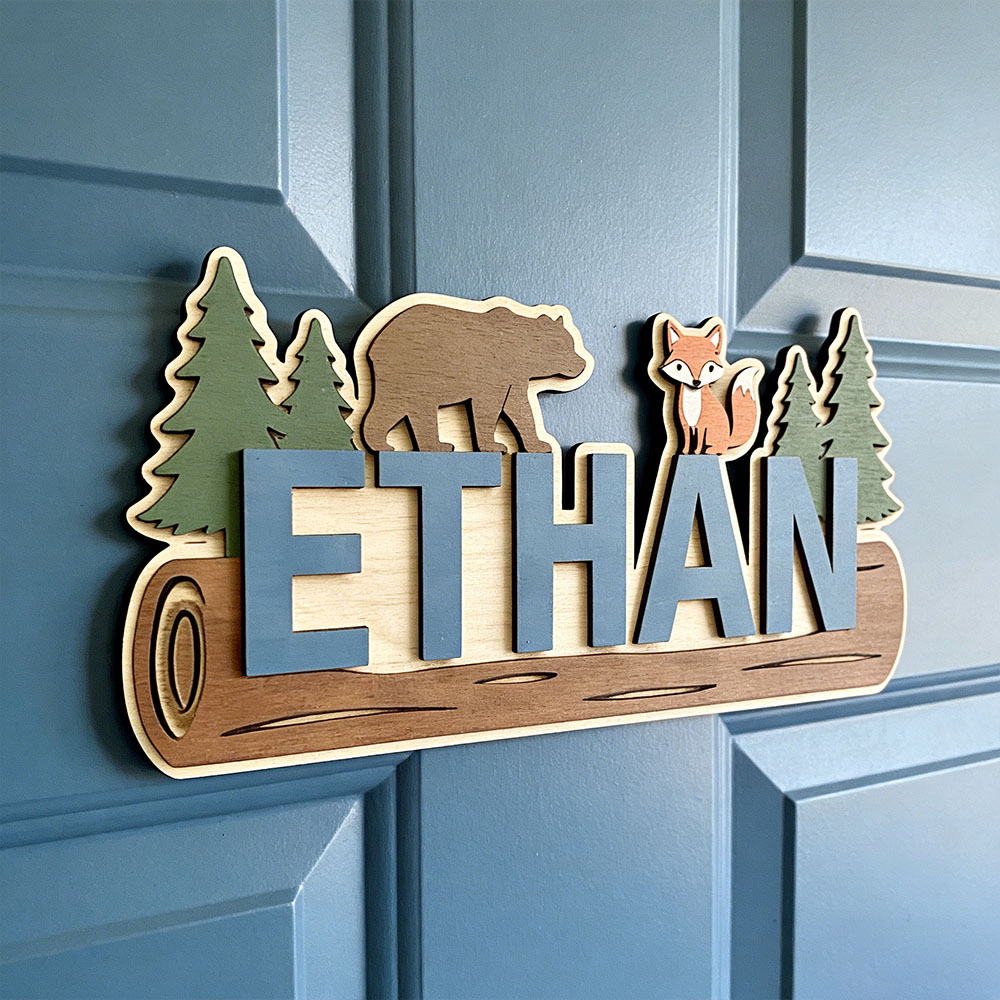 Baby Nursery Wall Decor - Деревянная табличка с именем на заказ: