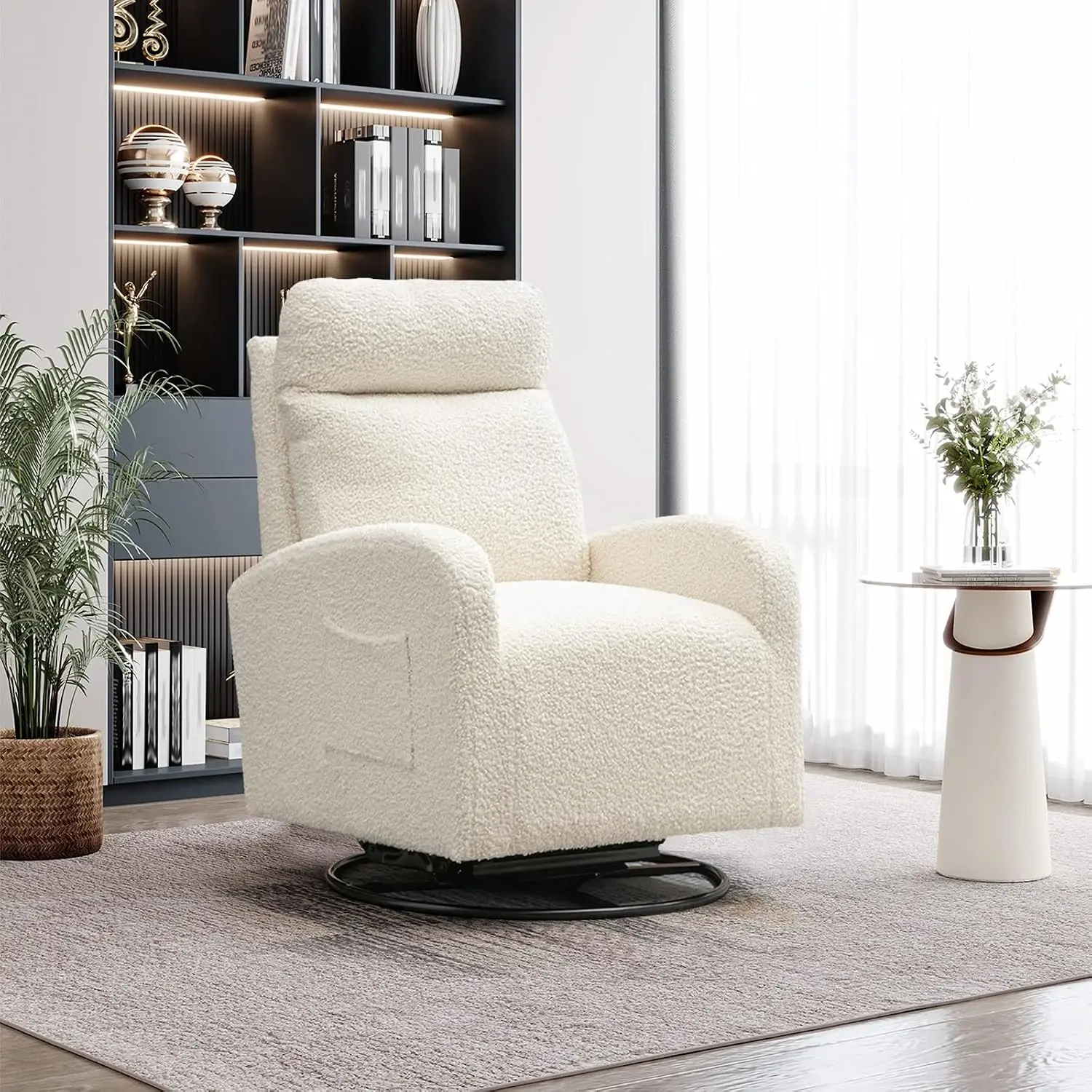 Baby Nursery Glider Chair - Современное поворотное кресло-качалка, обитое тканью акцентное