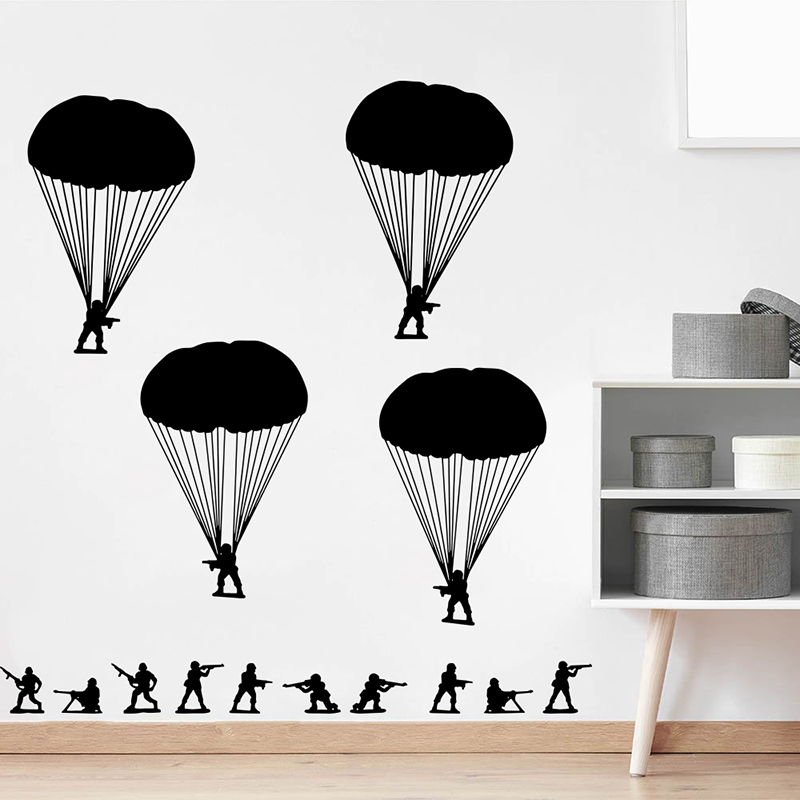 Baby Nursery Vinyl Wall Stickers - Армейские мужчины, солдаты, десантники, стикер на