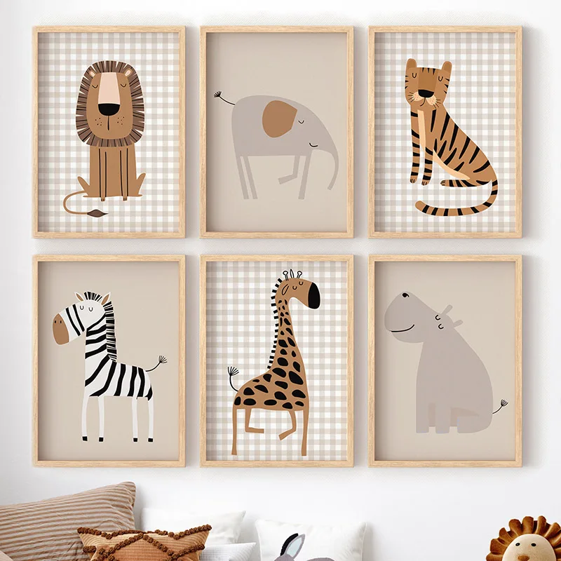 Baby Nursery Jungle Animals - 1 шт. безрамный холст с изображением