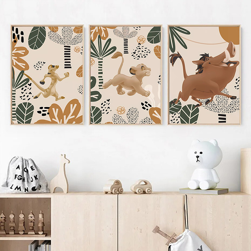 Baby Nursery Images - Детский Король Лев Бохо Плакаты и