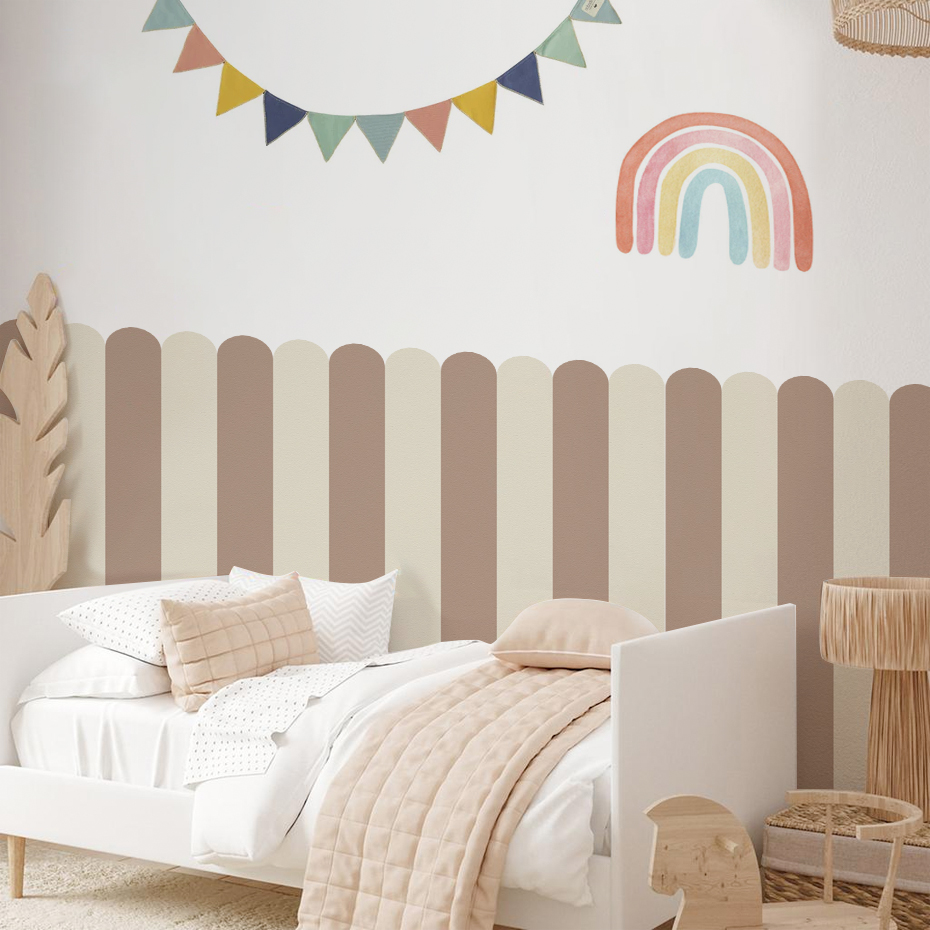 Baby Nursery Wall Decor - Многоцветные обои с дугой в вертикальную