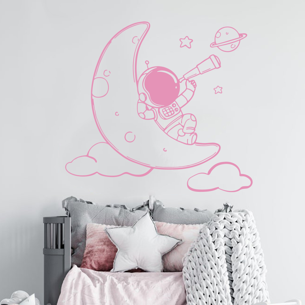 Мультяшный астронавт на луне,  – обзор и цена Baby Nursery Vinyl Wall Stickers