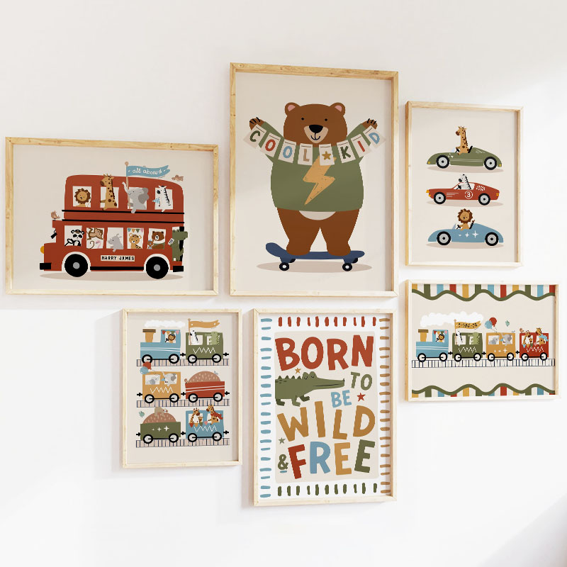 Забавные мультяшные животные:  – обзор и цена Baby Nursery Prints
