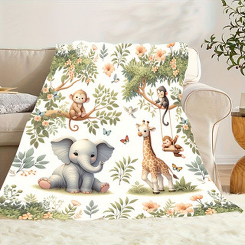 Детское одеяло VIKAMA с акваре – обзор и цена Baby Nursery Jungle Animals