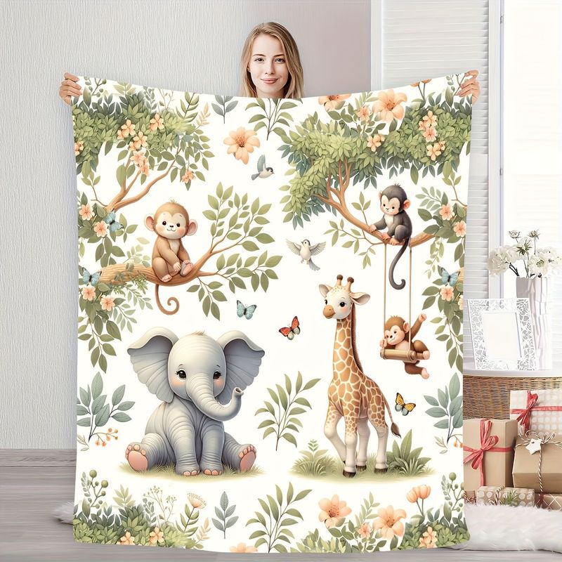 Детское одеяло VIKAMA с акваре – обзор и цена Baby Nursery Jungle Animals