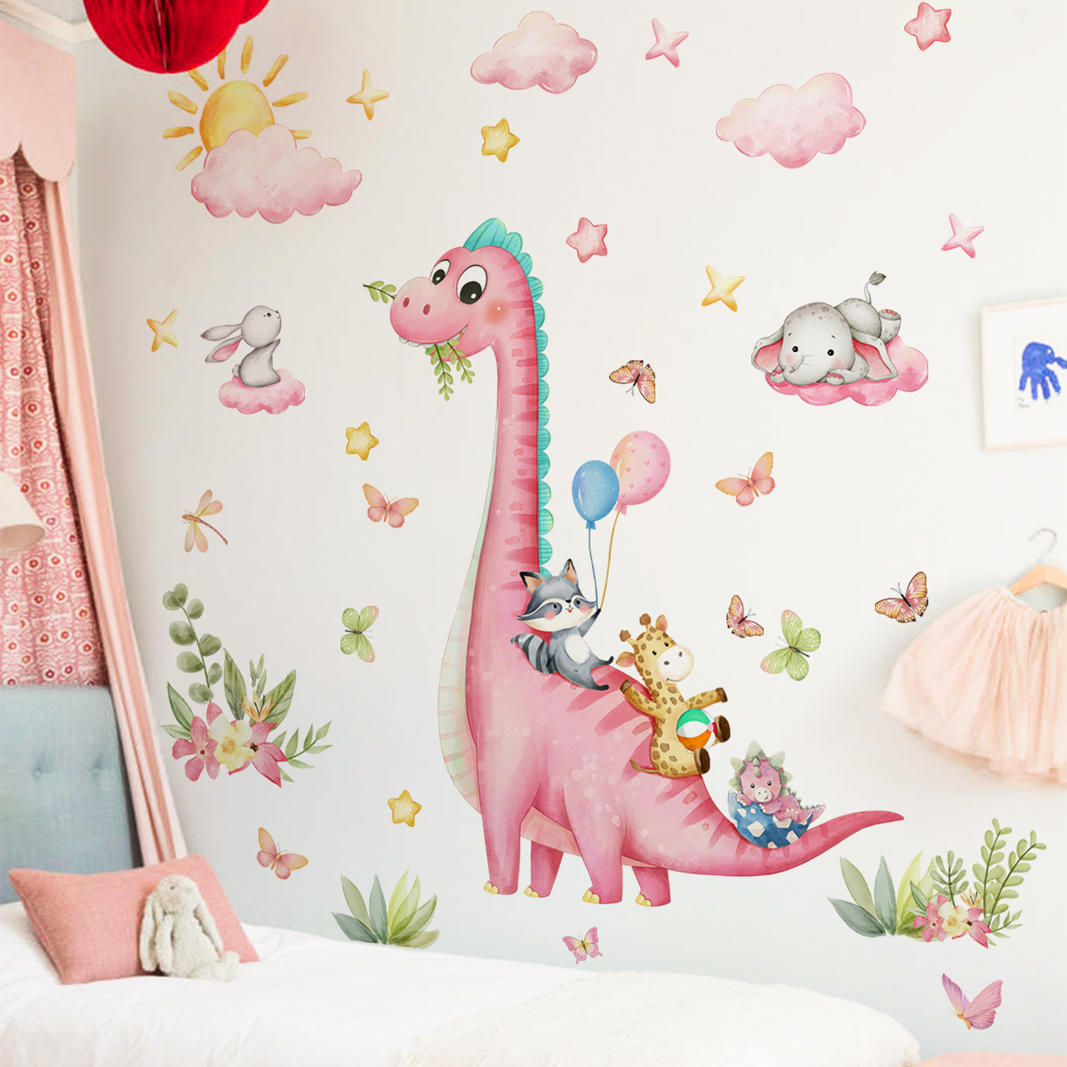 Большой мультяшный розовый дин – обзор и цена Baby Nursery Vinyl Wall Stickers