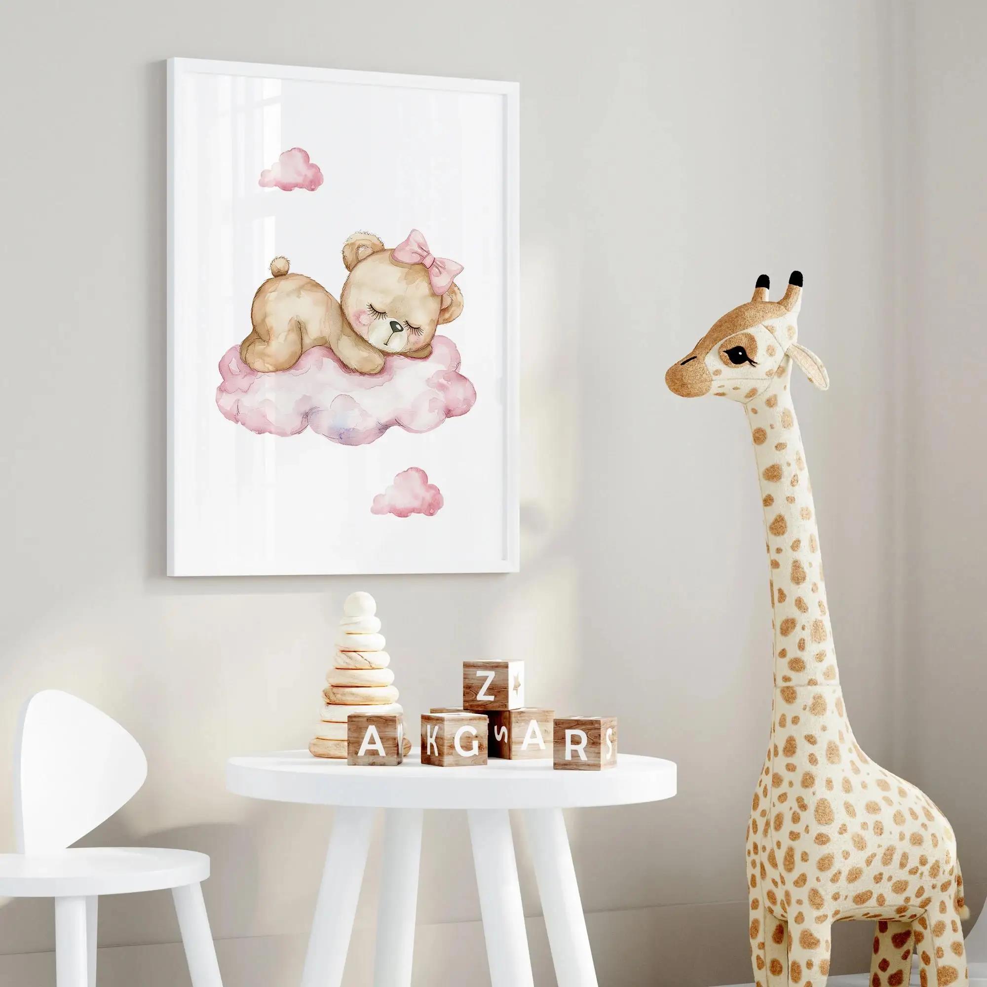 Розовая мечта, медведь, карусе – обзор и цена Baby Nursery Prints