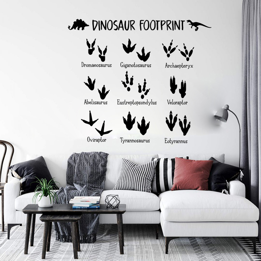 Мультяшный динозавр, след лапы – обзор и цена Baby Nursery Vinyl Wall Stickers