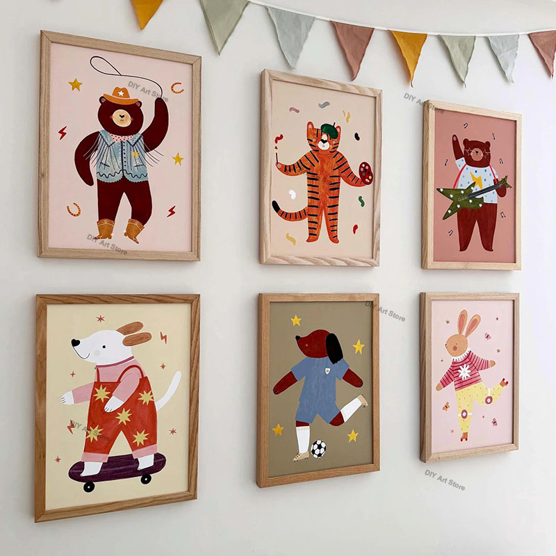 Забавные мультяшные животные:  – обзор и цена Baby Nursery Prints