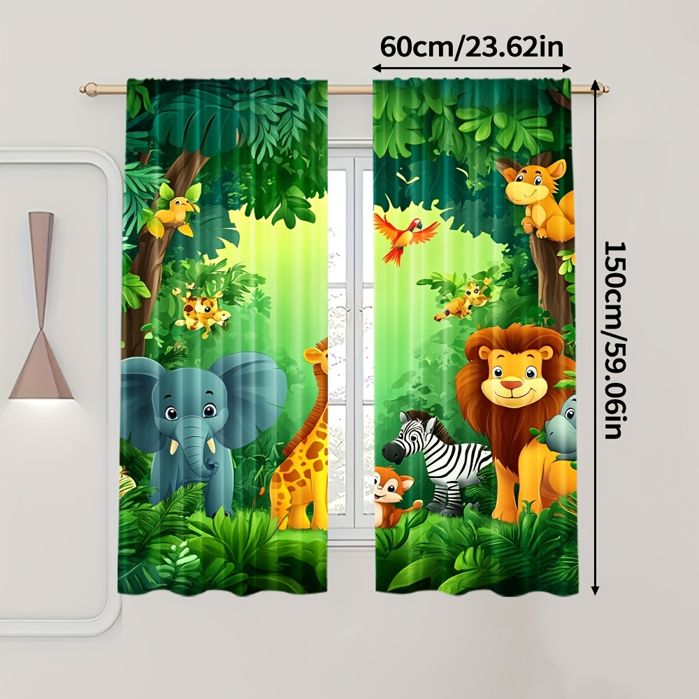 2 шт. Детские шторы с мультяшн – обзор и цена Baby Nursery Jungle Animals