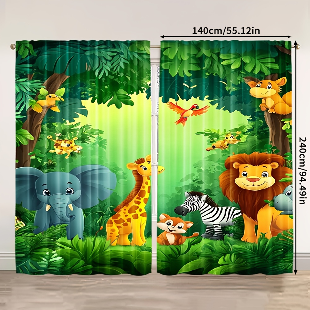 2 шт. Детские шторы с мультяшн – обзор и цена Baby Nursery Jungle Animals