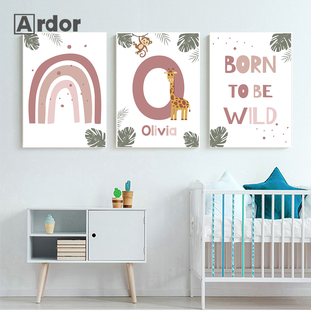 Плакаты с животными в скандина – обзор и цена Baby Nursery Jungle Animals