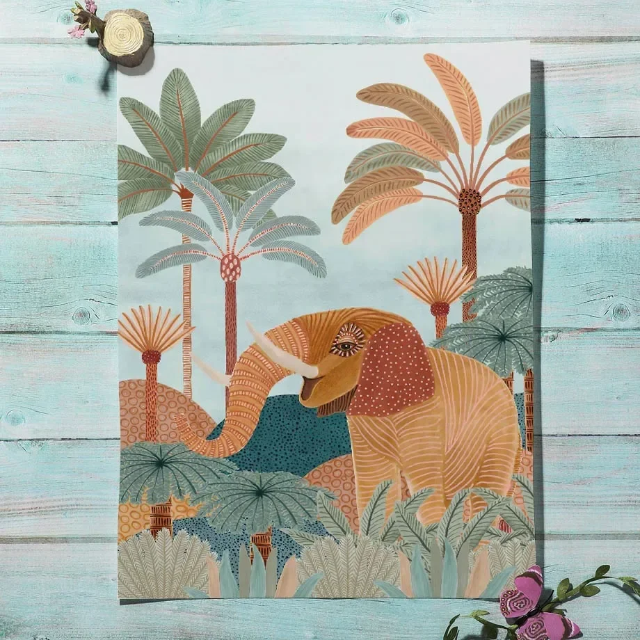 Постер-картина на холсте в сти – обзор и цена Baby Nursery Jungle Animals