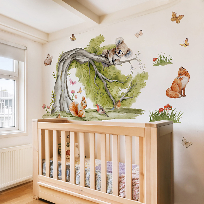 Джунгли, большое дерево, живот – обзор и цена Baby Nursery Jungle Animals
