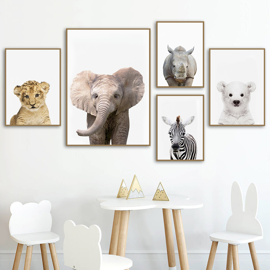 1 шт. безрамная картина на хол – обзор и цена Baby Nursery Jungle Animals