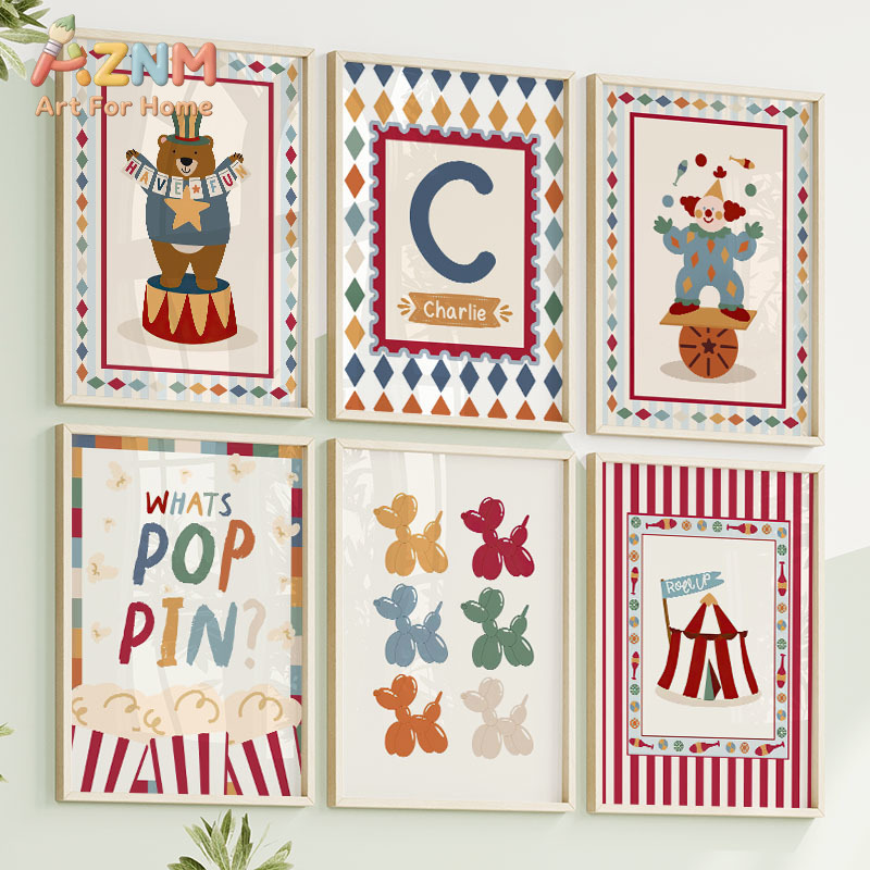 Картина на холсте с цирковым м – обзор и цена Baby Nursery Prints